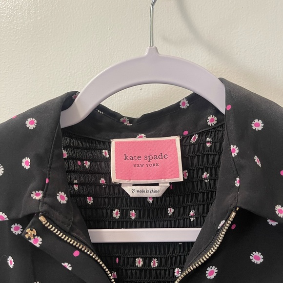 Kate Spade Floral Sleeveless Dress, Black with Pink tiny flowers | Size 2 - Picture 9 of 11